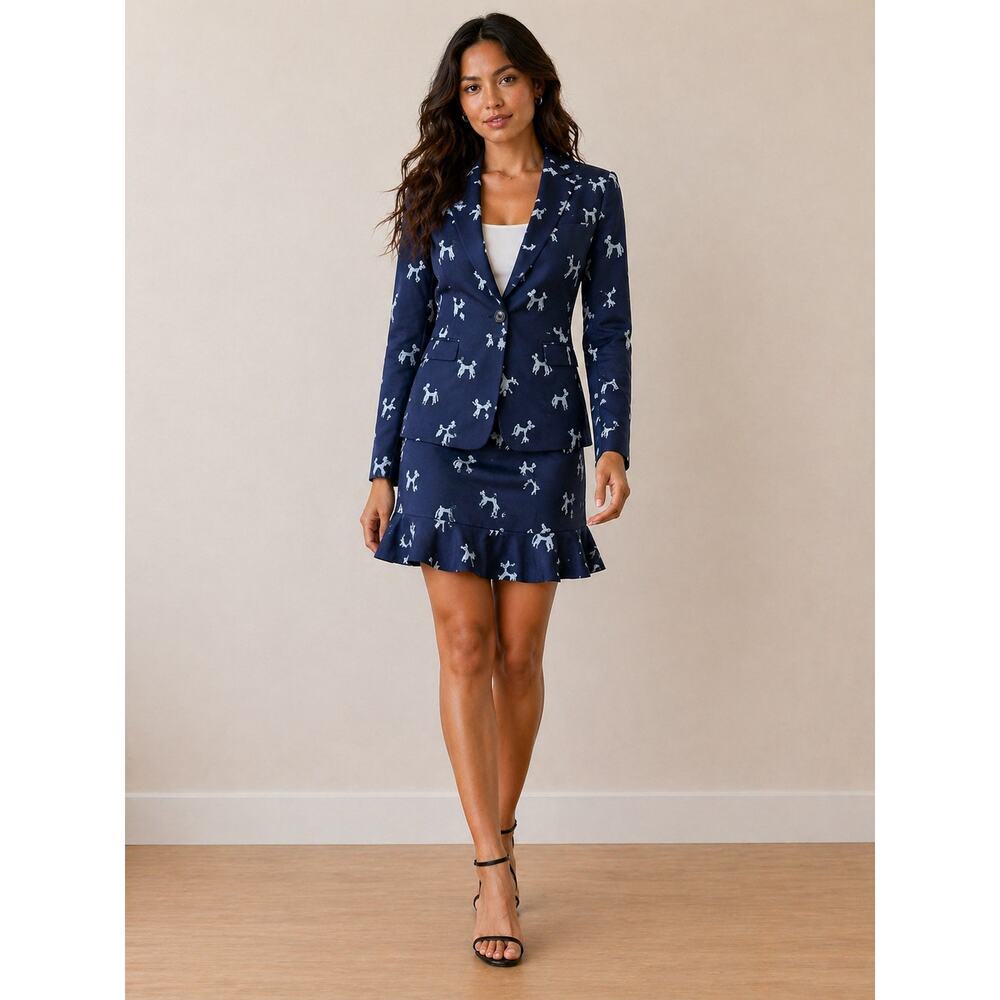 ASOS Women's Poodle Print Blazer and Skirt Set - Size 4 US